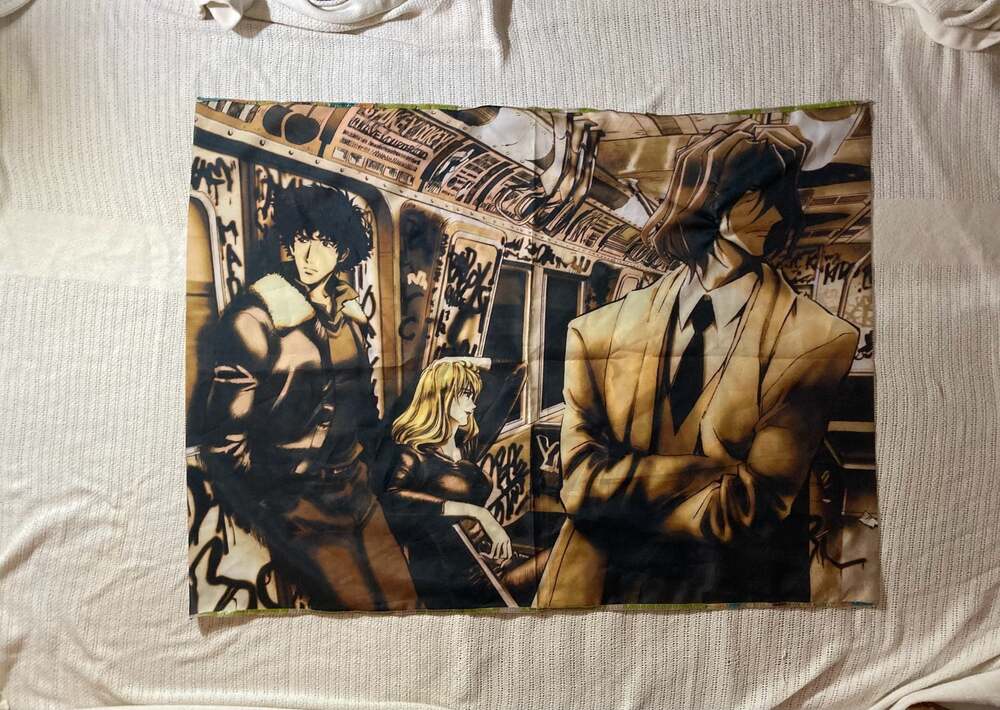 Cowboy Bebop Spike & Vicious Subway Scene Fabric Wall Tapestry